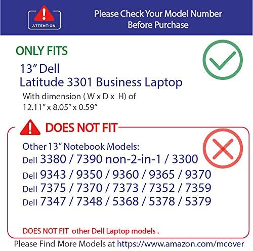 מארז פגז קשה של מקובר לשנת 2019 13.3 Latitude Dell 13 3301 מחשבים ניידים סדרת עסקים שיצאו לאחר מאי 2019