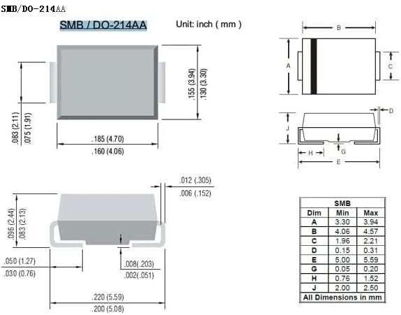 מיישר דיודות מדגם ספר SMD SMD SMA ערכת מיון 34 ערך שוטקי דיודות M1 M4 M7 SS12 SS14 SS16 SS24 SS34