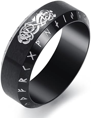 ויקינג טבעות לגברים הנורדית ויקינג רייבן מילות הקסם מצפן קמע טבעת תכשיטי עבור גברים נשים בני גודל 7-13