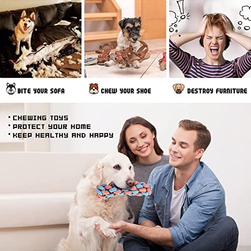 צעצועי כלבים לעיסות אגרסיביות - 12 גורים אריזים צעצועים לעיסה לשעמום, צעצועי לעיסה של כלב לחיות מחמד