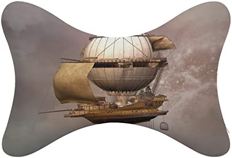 וינטג 'Steampunk ספינת אוויר כרית צוואר רכב לנהיגה סט של 2 מושבים כרית ראש כרית ראש רכב מנוחה צוואר