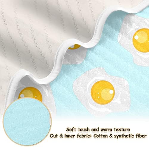 שמיכת שופט ביצים מטוגנות שמיכות כותנה לתינוקות, קבלת שמיכה, שמיכה רכה קלה משקל עריסה, טיולון, שמיכות