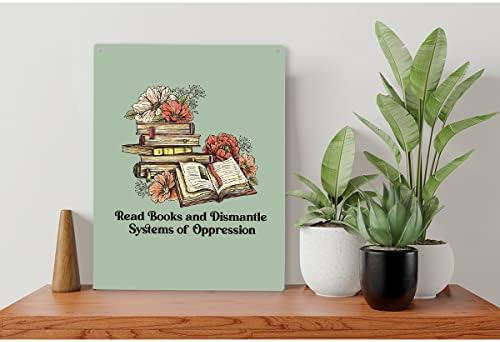 קרא ספרים שלט עץ ספרים פרחוניים שלטי עץ כפרי תלויה פלאק ביתי אמנות קיר 8 x 10, עיצוב קיר של חובב ספר מושלם