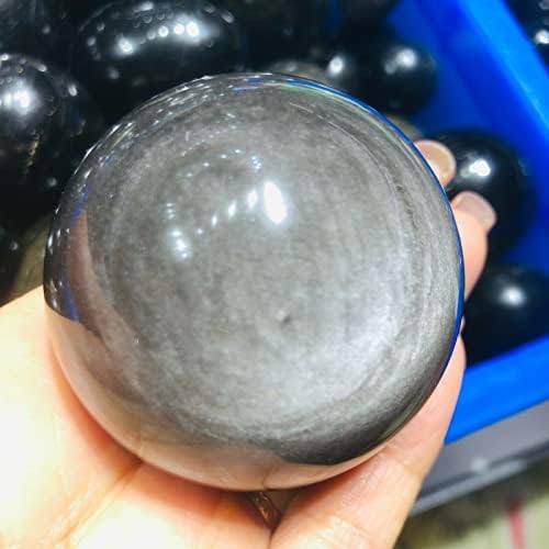 Befflap 50-55 ממ טבעי מכסף טבעי אובסידיאני כדור קוורץ כדור אבן חן מתאימה לאבן טבעית ביתית