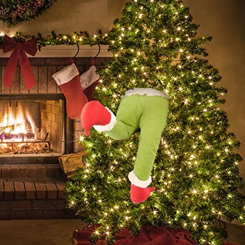 NPKGVIA 15.7 אינץ 'קטיפת עץ רגליים לחג המולד לרגלי חג המולד לקישוטים ממולאים עיצוב בית נערת גמדים קישוטי גינה