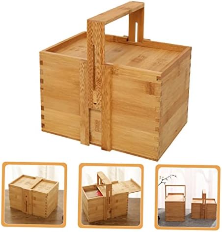 סלי אחסון מעץ של אליפיס ארוג סלי קופסאות אחסון מעץ עם מכסים לארגון סל לסל פירות עם מכסה סל מתנה סל
