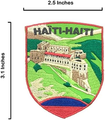 A-one 2 PCS חבילה- HAITI BADGEARDAGE+BADGE+TACK DIGIDED FLAG, תיקון ציון דרך, תיקון וינטג