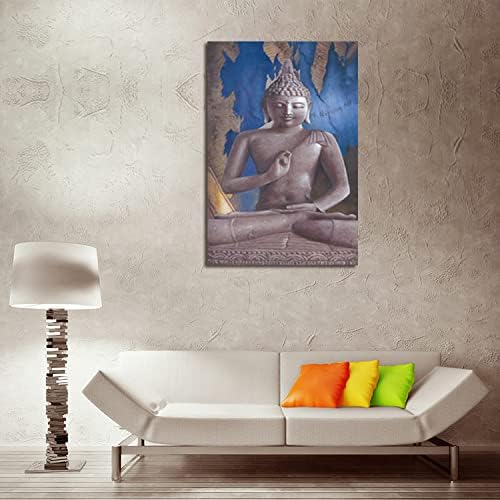 יד מצוירת ציורי קיר אמנות שמן ציור דתי יושב בודהה דקורטיבי ללא מסגרת ציור קיר ציור מופשט בד קיר אמנות