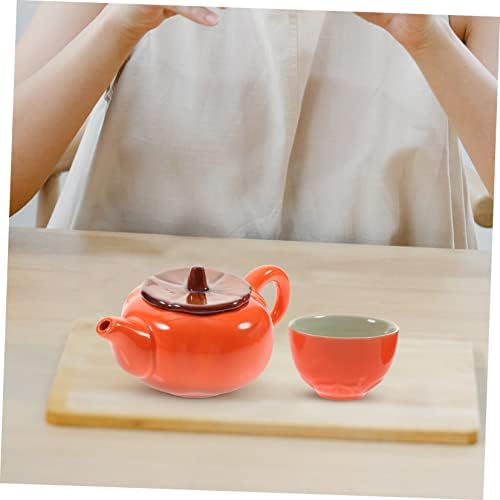 קאבילוק 1 סט קרמיקה אפרסמון סט תה סט קרמיקה יפנית ספל קרמיקה כוסות לתה מתנות יפניות רופפות תה עלה קומקום