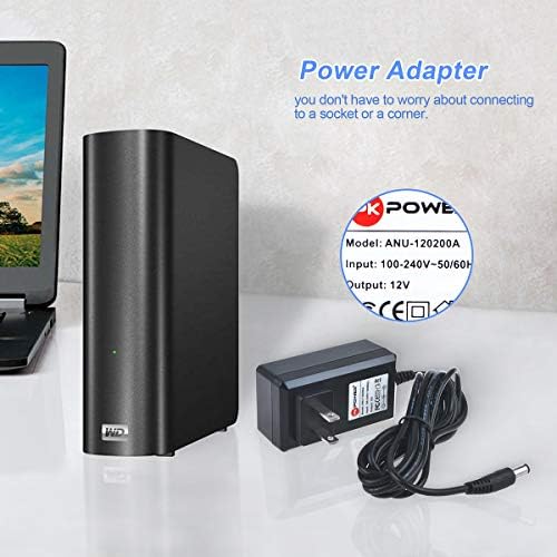 PK Power 12V מתאם AC למתאם לכונן קשיח HDD 2TB 4TB 1TB 3TB הספר שלי חיוני חיצוני ועוד עם כבל אספקת