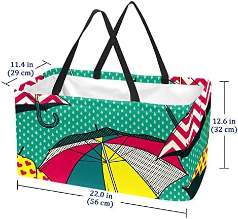 סל קניות לשימוש חוזר מטריות צבעוניות ניידות מתקפלות תיקים מכולת פיקניק תיק קניות סל כביסה