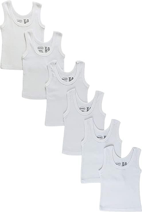 גופיות ללא שרוולים לתינוק חולצות כותנה, טיז שרוול קצר 0-24 חודשים בנים, בנות, חבילת יוניסקס של 6
