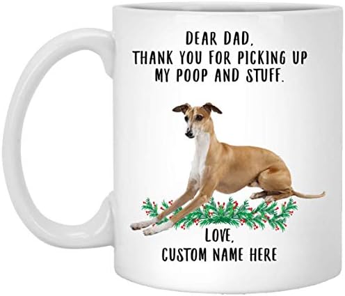 שם מותאם אישית מצחיק איטלקי גרייהאונד פון מתנות לכלב מתנות אבא יקר תודה שהרים את קקי קפה מצחיק ספלי