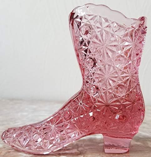 פנטון אמנות זכוכית חיננית וכפתור נעלי נעלי נעלי נעליים - זכוכית ורודה - מקורית