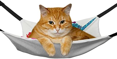 חתול ערסל חד קרן פרחי חתול מיטת כלוב חלון מוט תליית שטח חיסכון עבור חיות מחמד קטנות 16.9 איקס 13