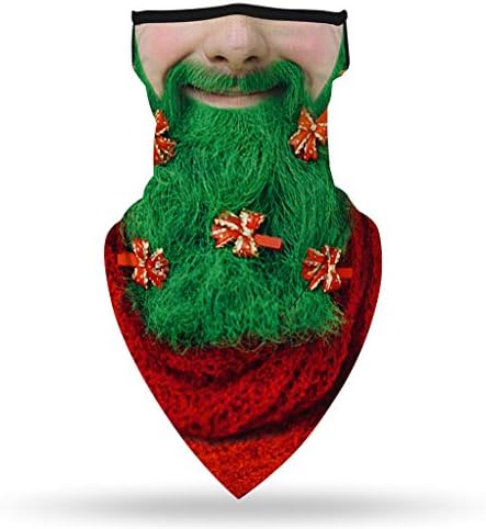 IQKA נשים גברים לחג המולד צוואר צוואר לולאות אוזניים בנדנה פסטיבל מסכת פנים משולש פנים צעיף פנים חיצוני