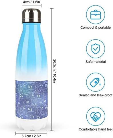 אלמנטים כימיים מטבלה תקופתית 17oz בקבוק מים ספורט נירוסטה ואקום מבודד צורת קולה בקבוק ספורט לשימוש