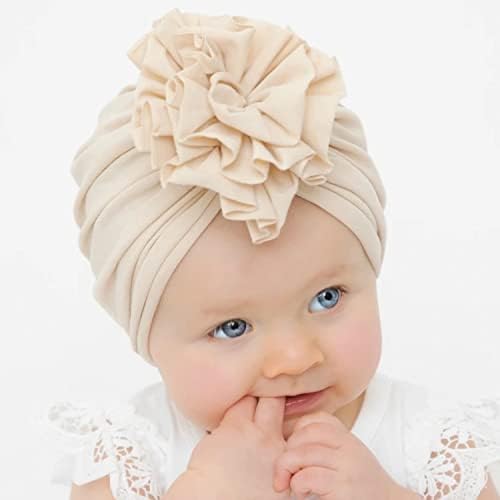 אנגלה תינוקת פרח גדול קשר סופגנייה קשת כפית כובע טורבן כובע מכסה המנוע המוסלמי
