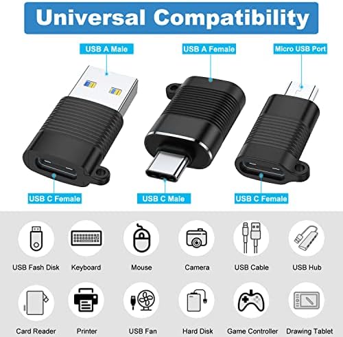 מתאם ARME USB C, מיקרו USB זכר ל- USB C נקבה, USB 3.0 זכר ל- USB C נקבה, USB סוג C זכר ל- USB 3.0 מחבר
