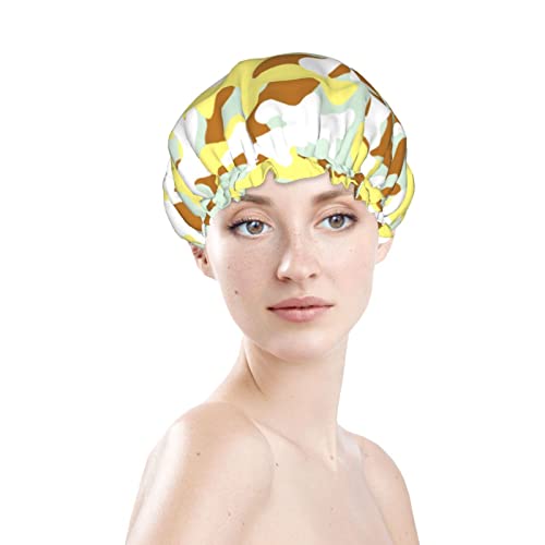 נשים לשימוש חוזר כובע שיער שולי שיער בהיר בהסוואה צהובה דבורה שכבות כפולות