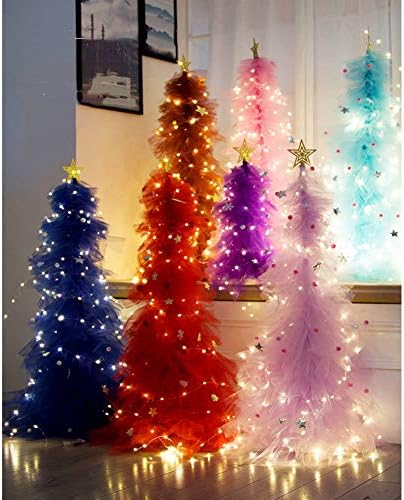 עץ חג המולד של Caixin לפני מואר, עץ חג המולד של גזה קלה, קישוט חג מקורה עמדת פלסטיק ביתית עם אורות