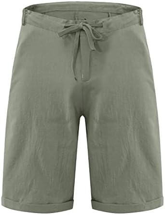 מכנסיים קצרים של Wenkomg1, פשתן כותנה מכנסיים קצרים נושמים קלים גזעי חוף בסיסיים שולטים תחתוני פיג'מה