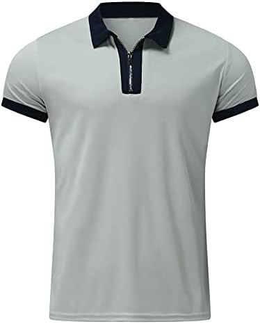 XXVR PIQUE PIQUE PIQUE חולצה 1/4 מיקוד שרוול קצר -חולצות גולף -גולף לגברים; דחו חולצות צווארון חולצות שרוול