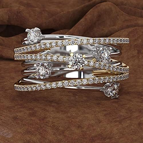אופנה נשים של יהלומי העמודים הפרדת טבעת זירקון אירוסין חתונה טבעת 100 טבעות סט