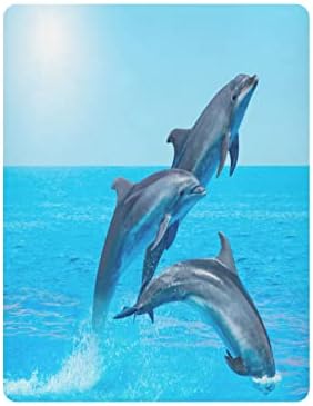 קיגאי דולפין גיליון עריסה מצויד לבנות בנות תינוקות, סדין מצעי פעוטון נושם במיוחד למזרני עריסה ופעוטות