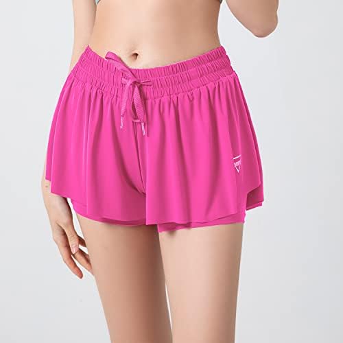 2 חבילות מכנסיים אתלטים זורמים לנשים בנות פרפרים אימון חצאיות קצרות חדר כושר חמוד בריצה אופנתית