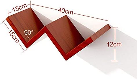 PIBM פשטות מסוגננת מדף קיר רכוב מתלה צף מדפי עץ מלא מעץ מעץ סלון רקע אחסון קיר יצירתי, 40 סמ / 60 סמ, 4