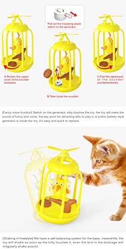 צעצועים לחתולים כלוב ציפורים - צעצועים לחתולים אינטראקטיביים מקורה, כלוב ציפורים מצחיק חתול מצחיק