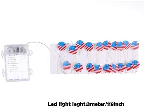 שקיות אחסון מתקפלות FAFAN בצורת LED צורת אור אור נחושת מנורה דקורטיבית דגל חוט דגל עצמאות משק בית