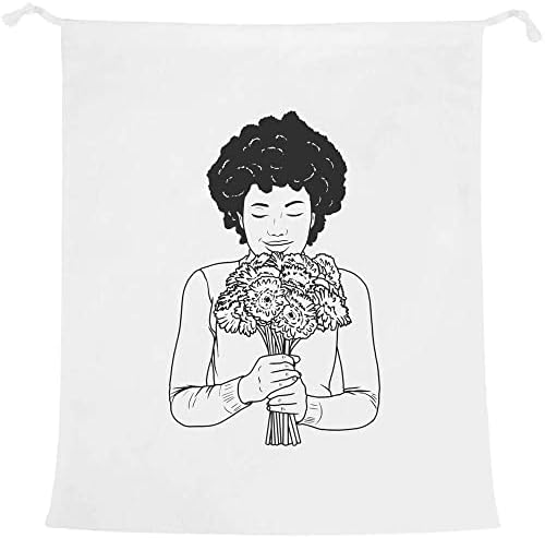 אזידה 'אישה מחזיקה פרחים' כביסה/כביסה / אחסון תיק