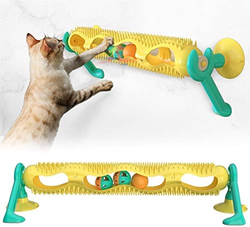 צעצועים לחתולים מסתובבים מסלולי כדור חתולים צעצוע עיסוי מצחיק צעצועים מסתובבים קטניפ הוביל פראיר כדור