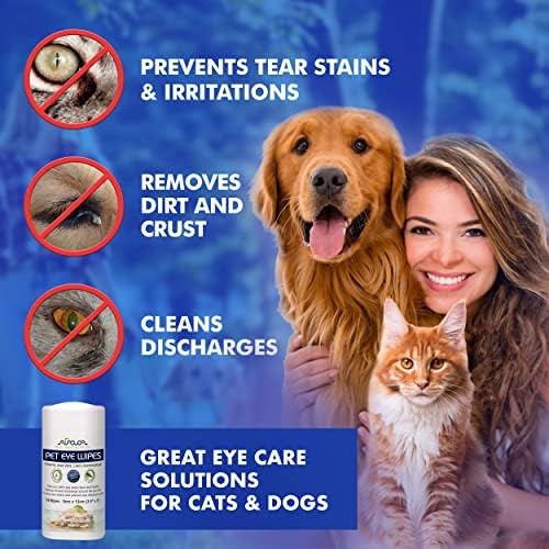 מגבוני עיניים לחיות מחמד בערבה-לכלבים חתולי גורים וחתלתולים-100 ספירה-תרופות טבעיות וארומתרפיה-מסיר
