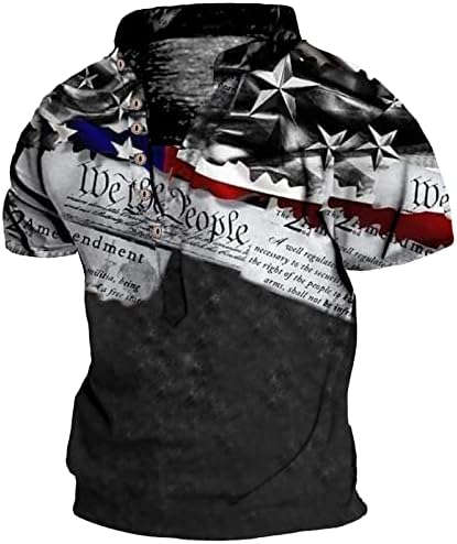 מיאשוי תיקון 2 חולצות לגברים גברים אופנה יום עצמאות מכנסיים קצרים שרוול אישיות דגל מודפס כבד חולצות