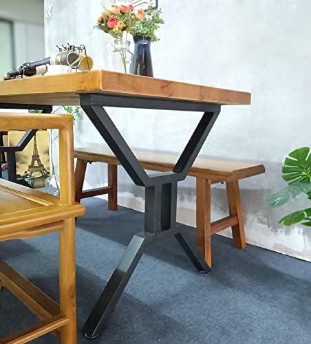 Ycco רגלי שולחן מתכת תעשייתי 28 אינץ 'HX23.6 אינץ' W של 2, מודרני כבד כבד גבוה שחור מתכת ברזל שולחן