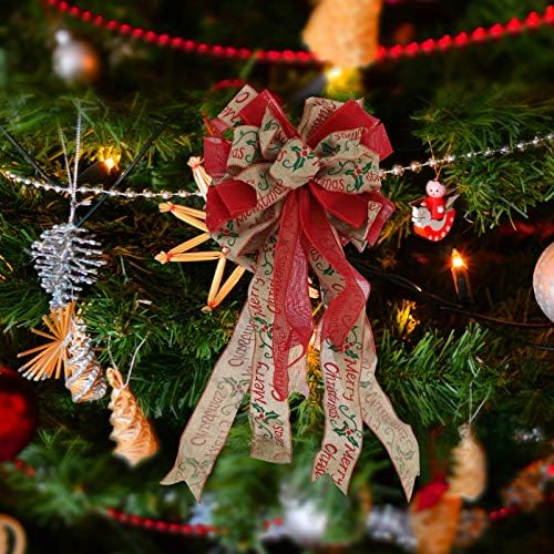 טוינדונה עץ חג המולד טופר יוטה קשת דקורטיבית קשת כפרי קישוטי חג המולד עיצוב הבית קשת קישוט עץ חג המולד