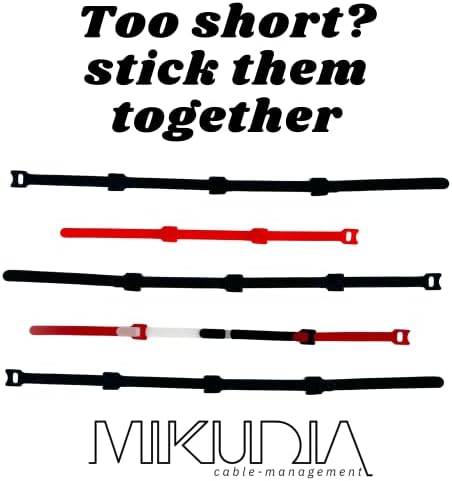 קשרי כבלים לבנים לשימוש חוזר על ידי Mikudia - 96 אריזה 6 עניבת חוט, מצרצי חוט, ניהול כבל
