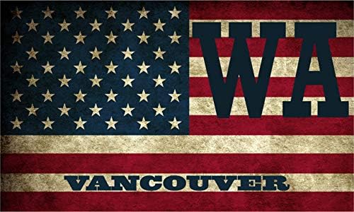 Vancouver WA וושינגטון קלארק מחוז וינטג 'דגל ארהב מדבקת מדבקות פגוש 3m ויניל 3 x 5
