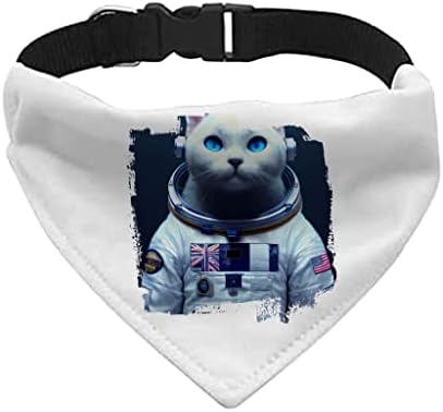 CAT אסטרונאוט מחמד בנדנה צווארון - צווארון צעיף מגניב - כלב גרפי בנדנה - L