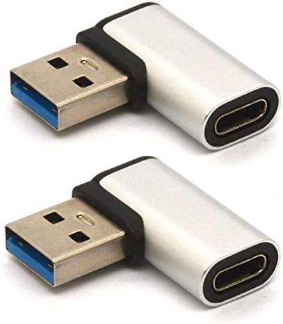 Piihusw השאירה זווית USB C ל- USB 3.0 מתאם, 90 מעלות USB 3.0 זכר ל- USB C מתאם נקבה מתאם USB סוג C למחבר