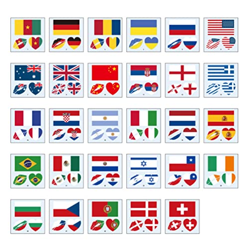 IPETBOOM מדבקת דגל אמריקאי 116 יחידות מדבקות דגל עולם פנים גוף פנים דגל כפרי מדבקות קעקוע מדבקות פנים