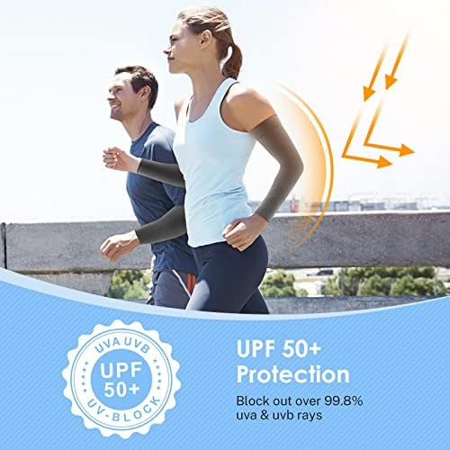 שרוולי זרוע הגנה מפני UV לשמש לגברים ונשים, UPF 50 ספורט שרוול זרוע קירור עם תיק כביסה - 2/4/6 זוגות