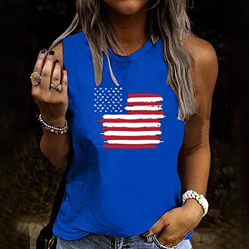 צמרות נשים גופיות דגל אמריקאיות לנשים חולצה פטריוטית 4 ביולי ארהב כוכבי דגל פסים פסים חולצת טריקו