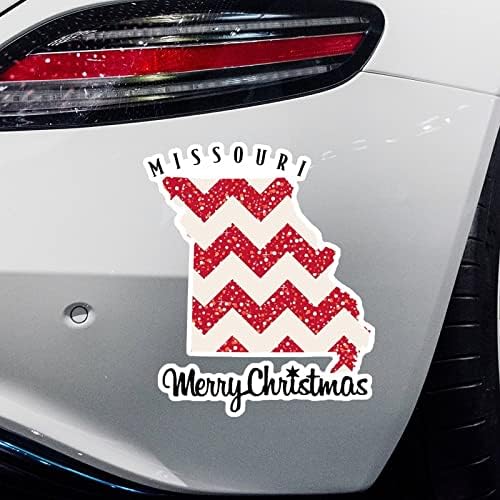 מדבקות לחג המולד של מיזורי מדינת מיזורי חג המולד Merry Missouri מפת מכוניות מדבקות קישור חג המולד מדבקות