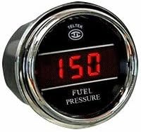 מד טלטק ארהב מד לחץ דלק לכל חצי, טנדר או מכונית - לוחית: כרום - צבע LED: אדום - טווח PSI: 0-150 psi