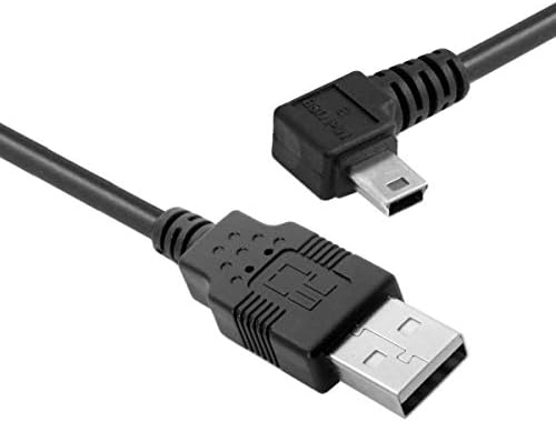 Cablecc mini usb b סוג 5pin זווית שמאלית זווית 90 מעלות ל- USB 2.0 כבל נתונים זכר עם פריט 3.0 מ '