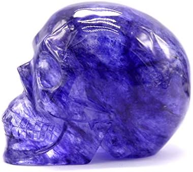 גולגלות קריסטל אבן כחולה מגולפת ביד גולגלות קריסטל לקישוט פנגשוי